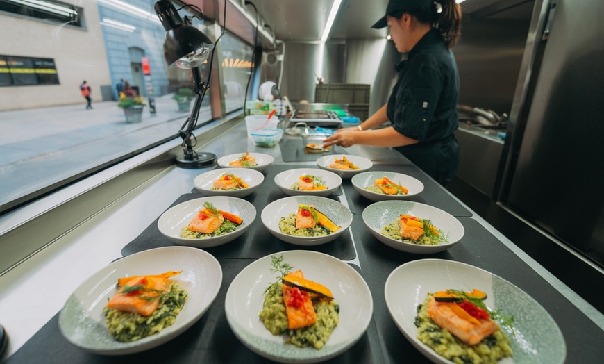 Image 4: NYC Panoramic Dining Experience: Six-Course Dinner Aboard Bustronome