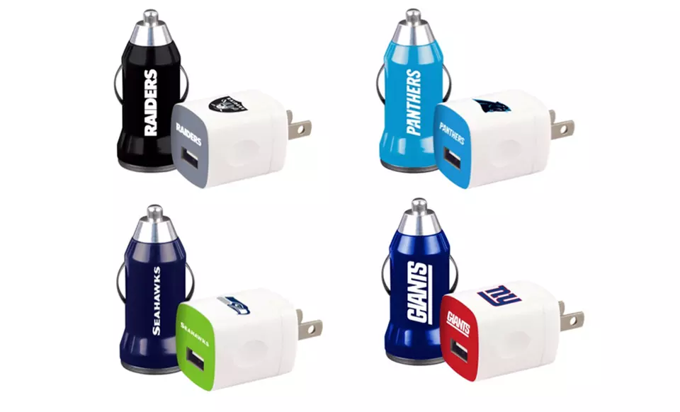NFL Home USB Car Charger and Away USB Wall Charger - Primary Image