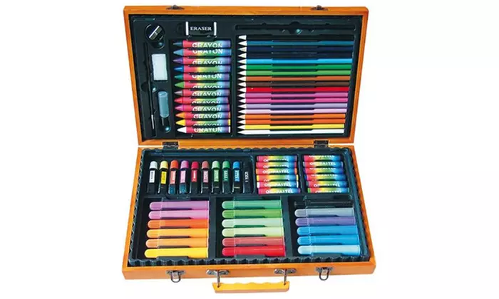 77- or 112-Piece Art Drawing and Painting Wooden Case - Image 4
