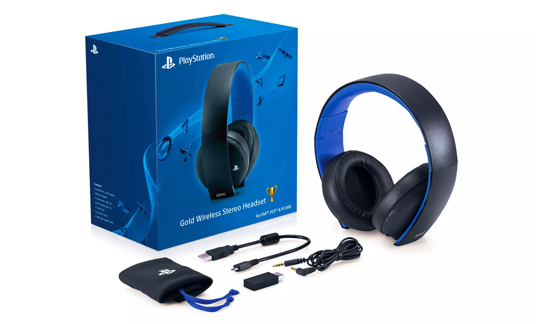Sony PlayStation Gold Wireless Stereo Headset for PS4, PS3, PS Vita, PC, Mac, and Mobile Devices - Primary Image