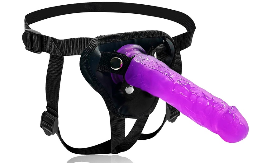 Image 3: Strap-On Harness Kit with Dildo