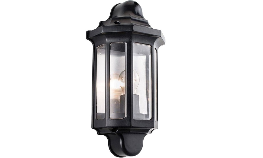 Image 2: Outdoor Half Lantern Wall Light 15W with Optional PIR Sensor