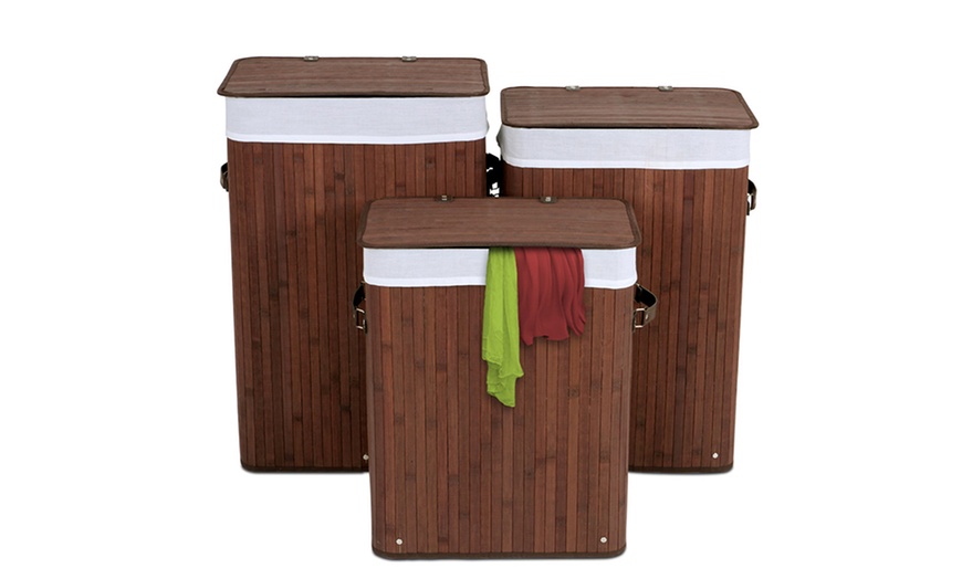 Image 1: Bamboo Laundry Basket