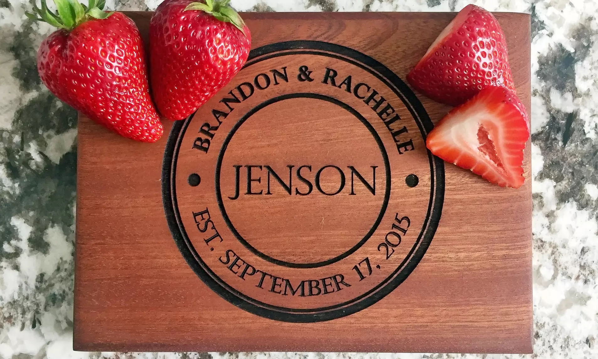 One or Two Personalized Mahogany Cutting Boards from Qualtry (Up to 37% Off) - Primary Image
