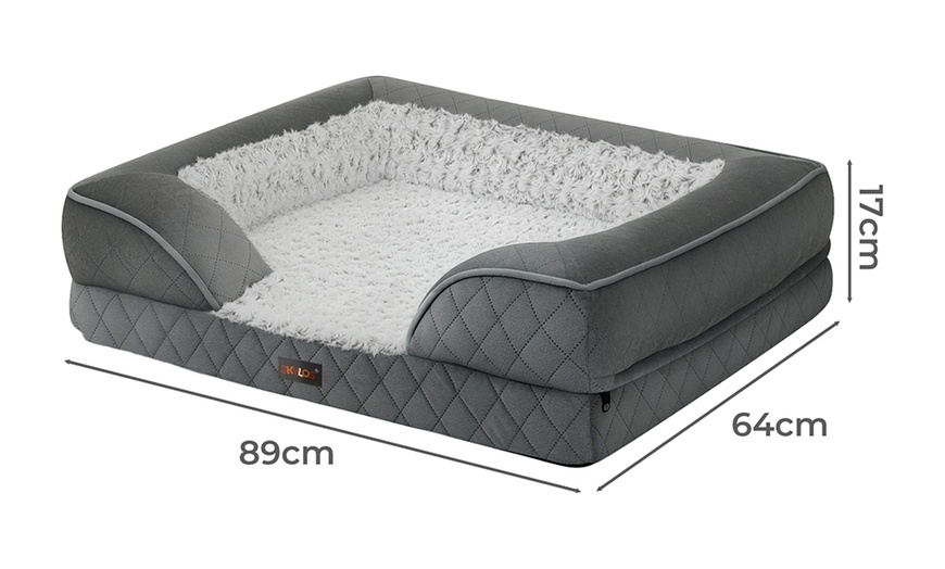 Image 7: Pawz Skylos Orthopaedic Dog Bed with Bolster Support