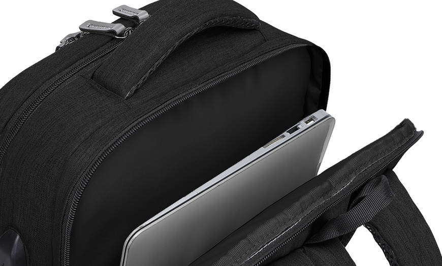 Image 21: KONO Travel Backpack Business Bag with USB Port and Laptop Compartment