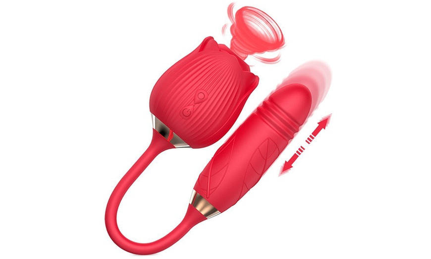 Image 4: 2 in 1 Rose Sucking Vibrator