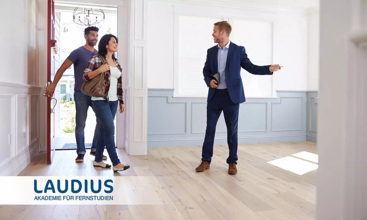 Onlinekurs geprüfte/r Immobilienmakler/in opt. mit Fernlehrerbetreuung & Prüfung bei Laudius (bis 87% sparen) - Primary Image