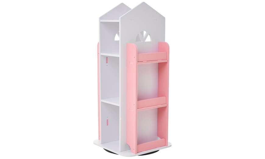 Image 3: 4-Tier Freestanding Rotating Children's Bookshelf