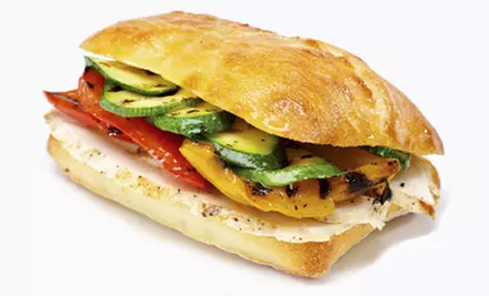 $9.99 for Panini Combos for Two with Soups and Salads at Porta Via Restaurant ($21.50 Value)  - Primary Image