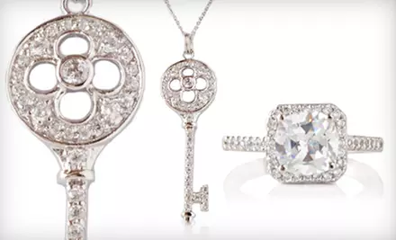 Petal, Alhambra, or Four-Leaf Clover Key Pendant with 18-Inch Chain or a Round or Square Ring (Up to 65% Off). Free Shipping. - Primary Image