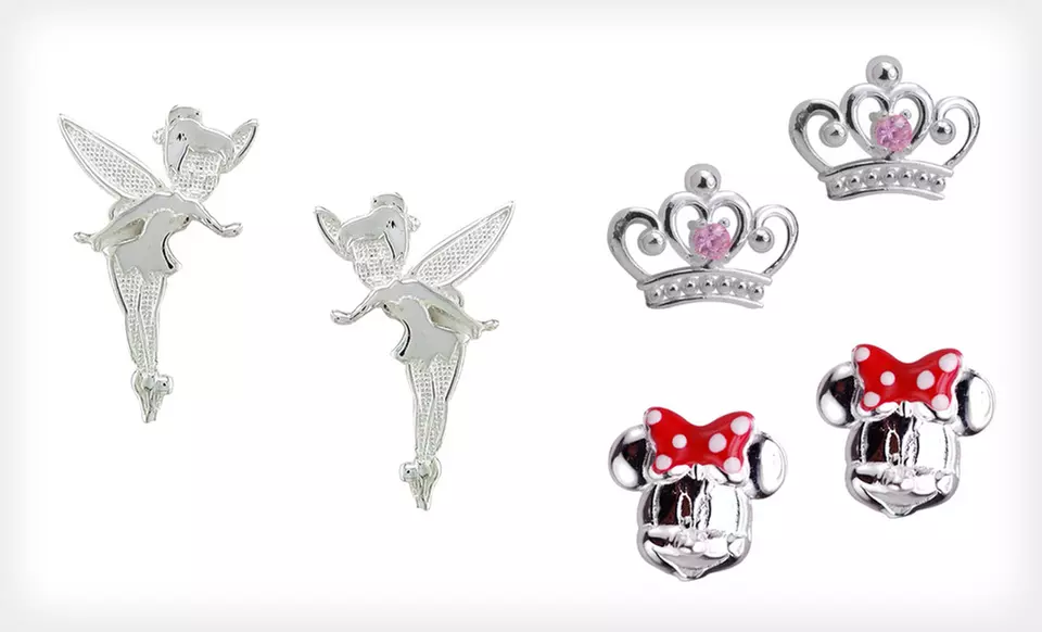 Disney Sterling-Silver Pendants and Earrings (Up to 70% Off). Six Options Available. Free Shipping. - Second Medium
