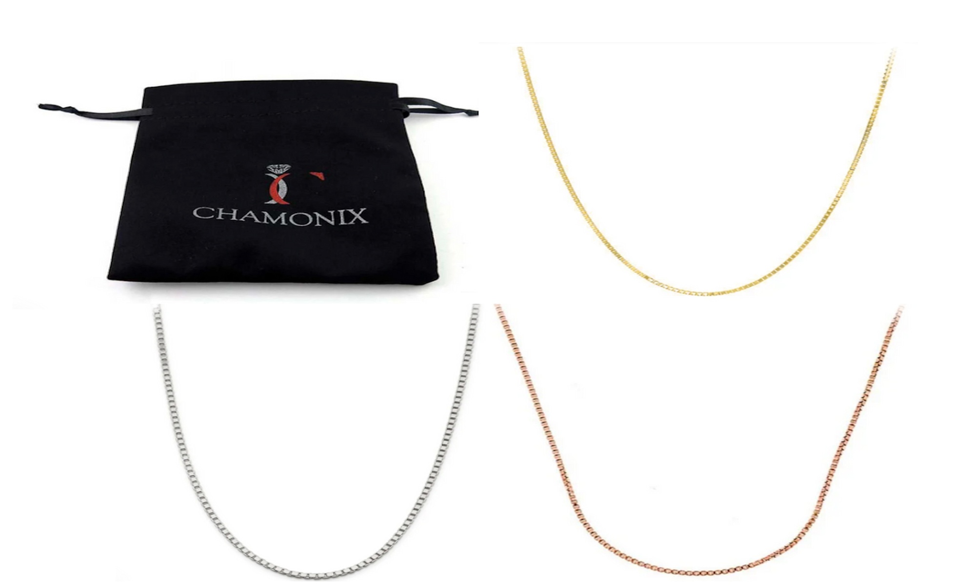 Sterling Silver 1MM Box Chain Necklace – Chamonix Jewelry