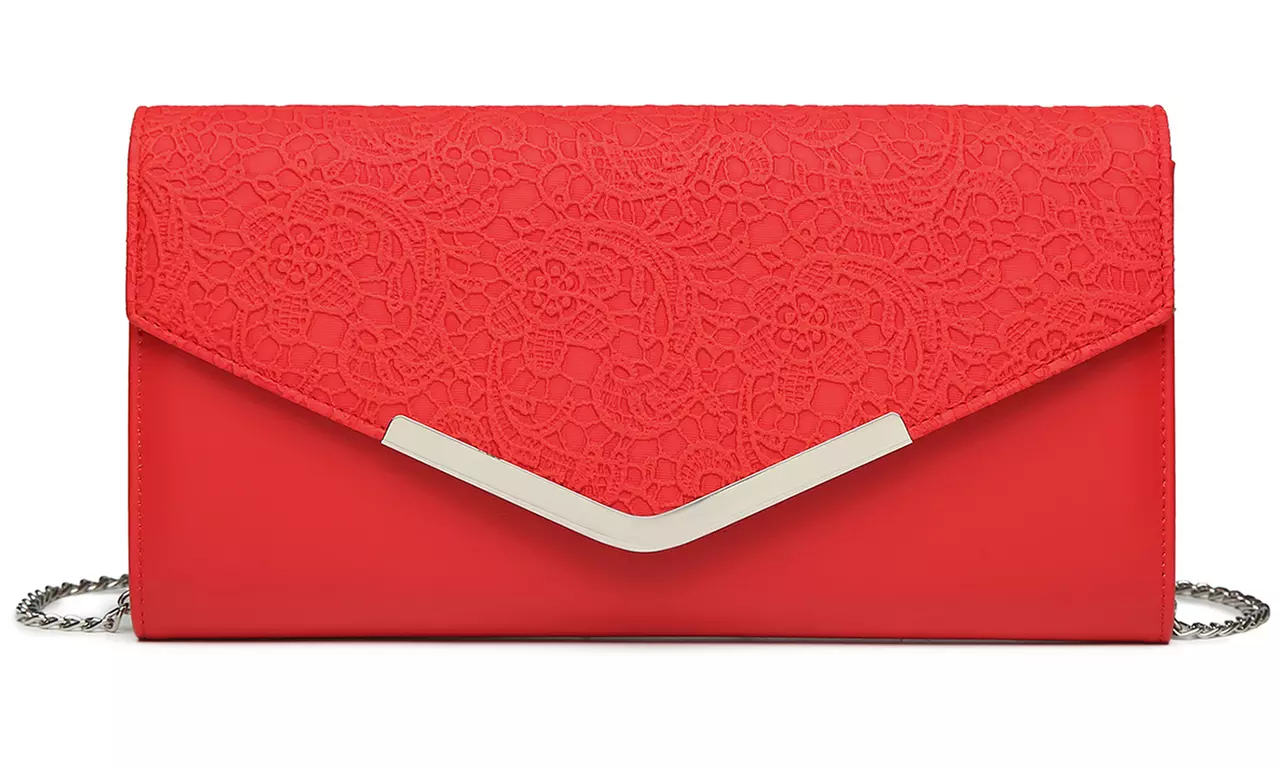 Lace-Detail Evening Clutch