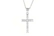 Cubic Zirconia Cross Pendant in Sterling Silver - Second Medium