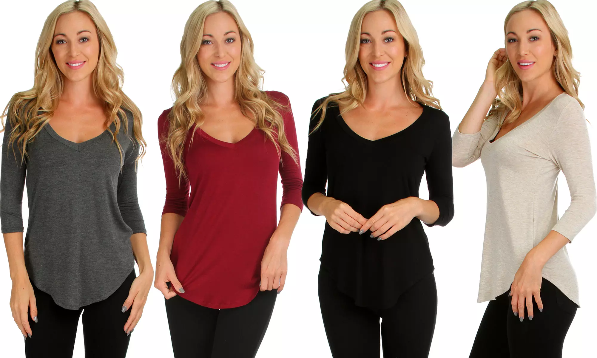 Lyss Loo Women's Long-Sleeved V-Neck Top - Primary Image