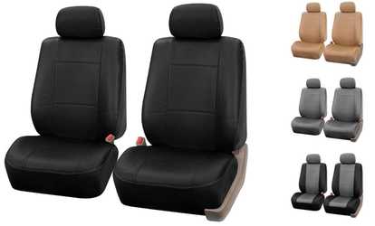 image for Faux-Leather Bucket Seat Cover Set