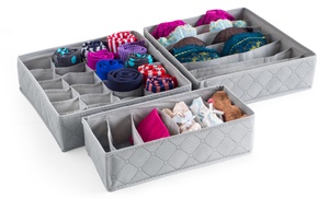 Three-Pack of Drawer Organiser Storage Boxes