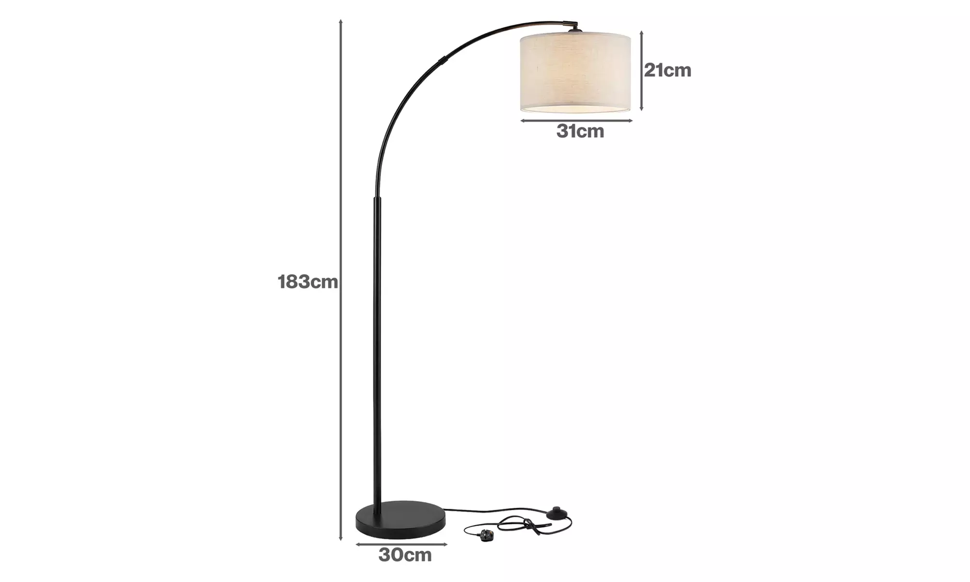 Emitto Modern Floor Lamps - Uplighter with Reading Light and Arc Lamp