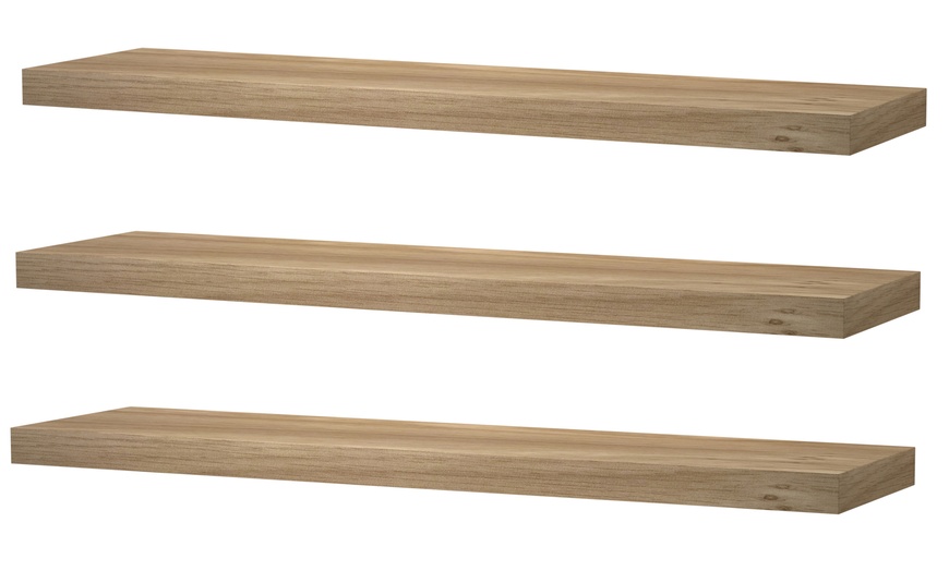 Image 54: Wooden Floating Wall Shelf