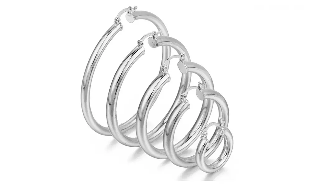Classic Italian 3MM Hoop Earrings in Solid Sterling Silver