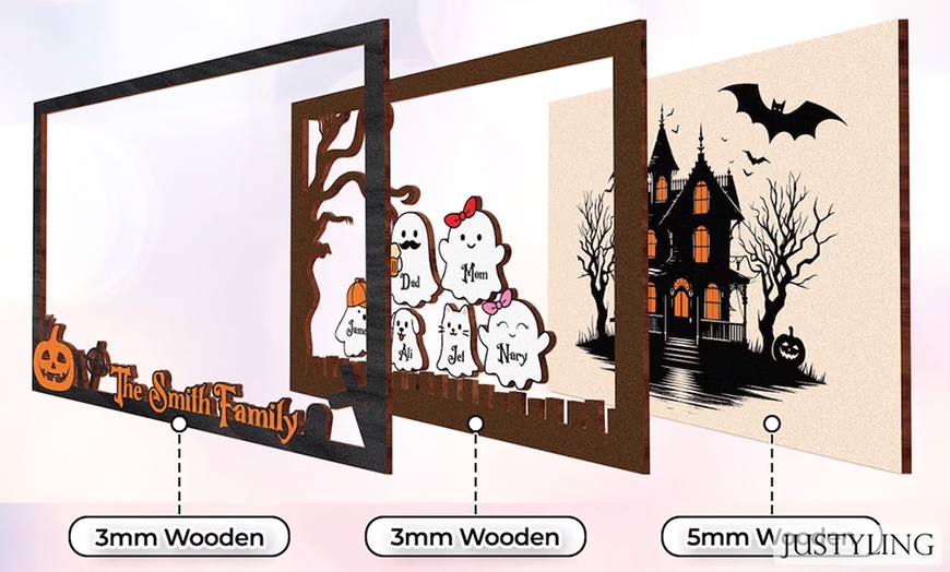 Image 6: Spooky Halloween Family Sign - 1 or 2-Pack from Yes Bobbleheads