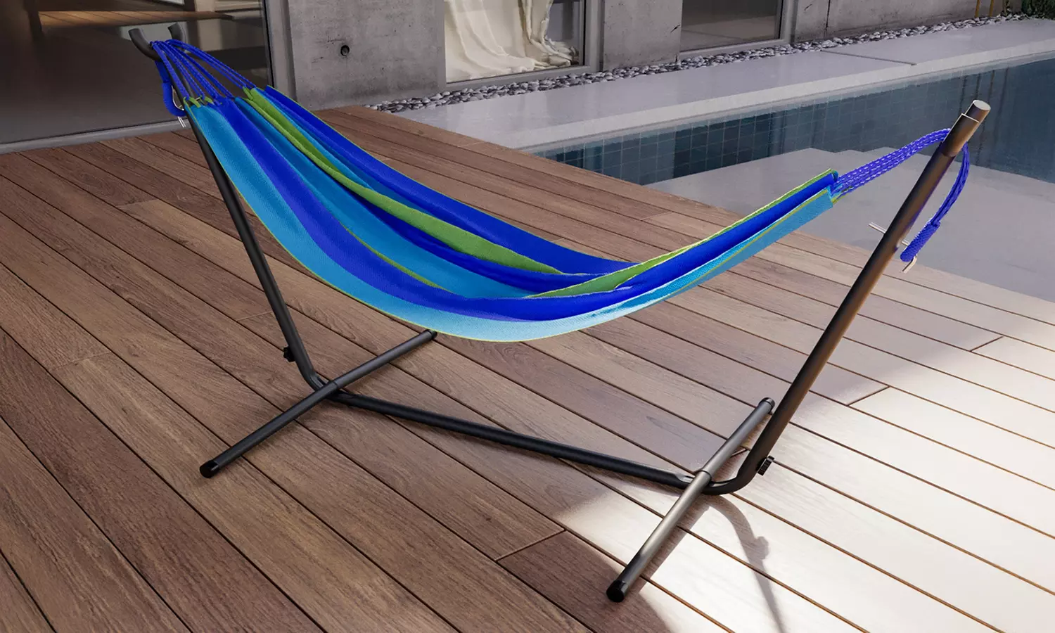 Amaca da giardino con supporto in acciaio