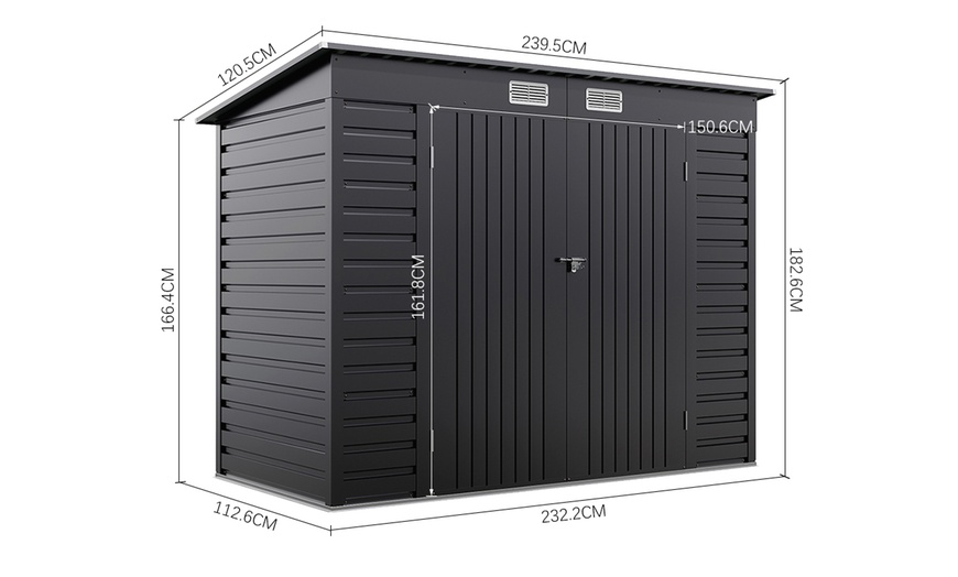 Image 13: Galvanized Steel Outdoor Storage Shed