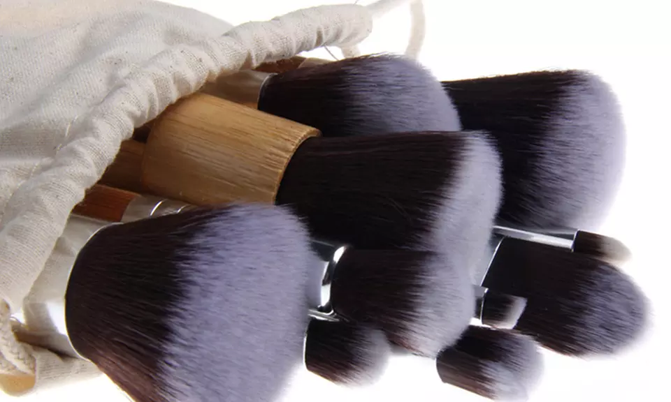 Bliss & Grace Bamboo Makeup Brush Set with Travel Pouch (11-Piece) - Second Medium