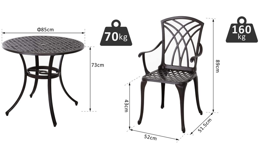 Image 7: Outsunny Outdoor Table and 4 Chair Set