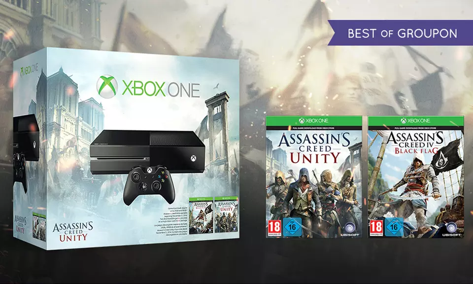 Xbox One Bundle with Assassin's Creed Unity and Assassin's Creed IV: Black Flag - Primary Image