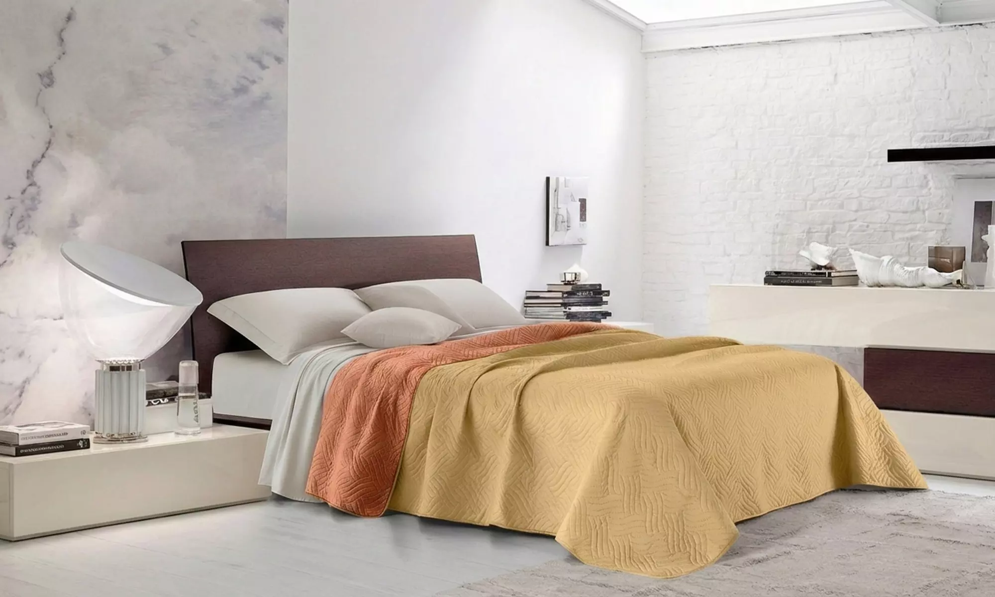 Tweekleurige sprei voor over je bed