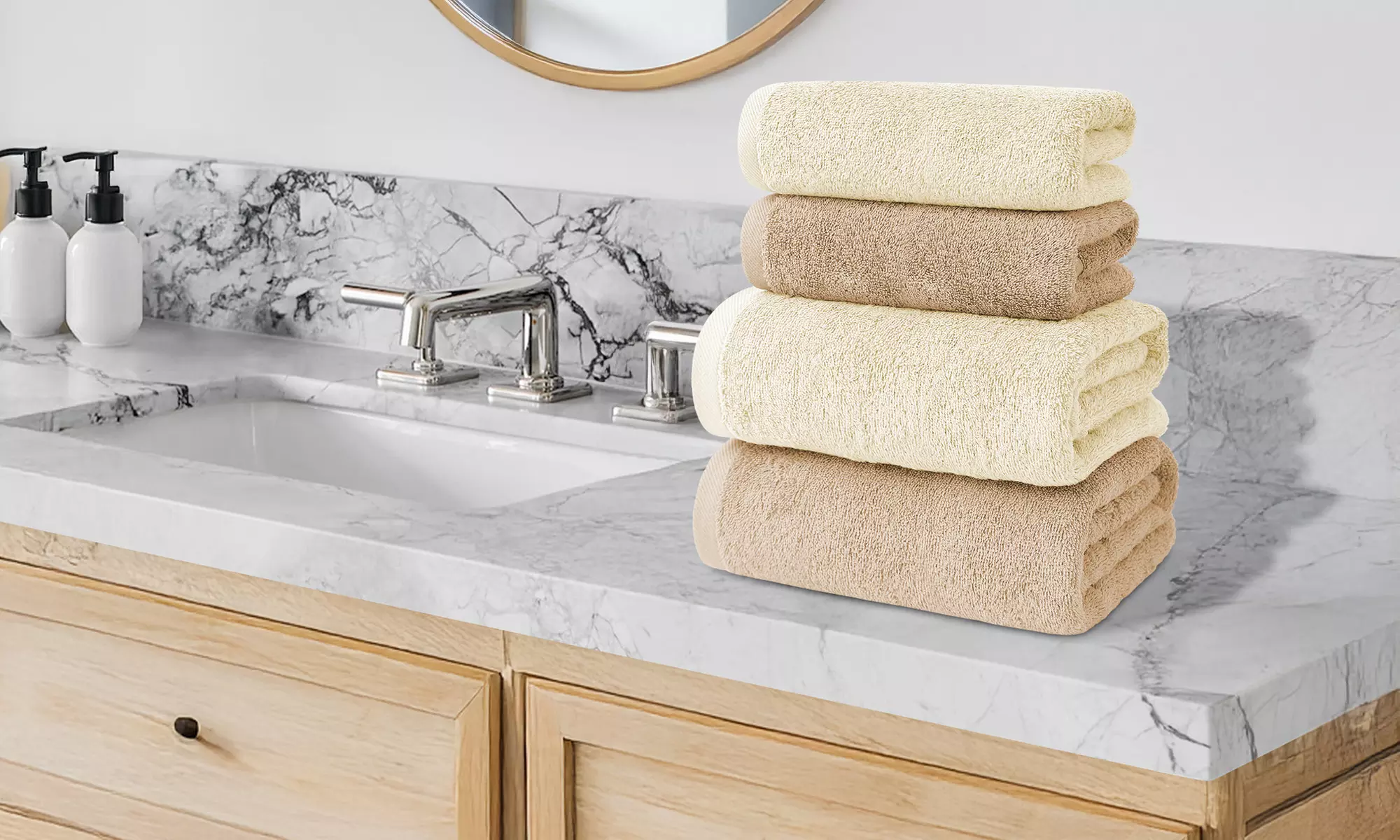 Set de 4 serviettes de bain