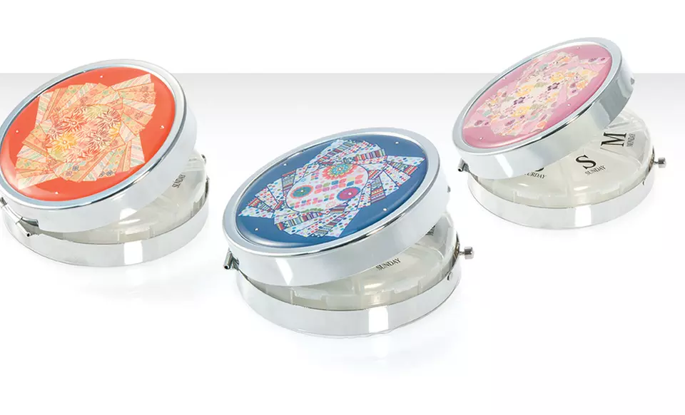 Viva Beads 7-Day Pill Organizer with Mirror. Eight Options Available.  - Primary Image