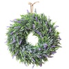 Image 2: 30cm Artificial Lavender Hanging Wreath in Purple or White