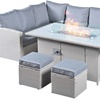 Image 2: Conwy 8-Seat Corner Gas Firepit Rattan Dining Set