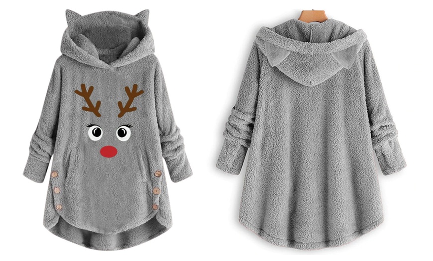 Image 4: Christmas Print Hooded Sweater