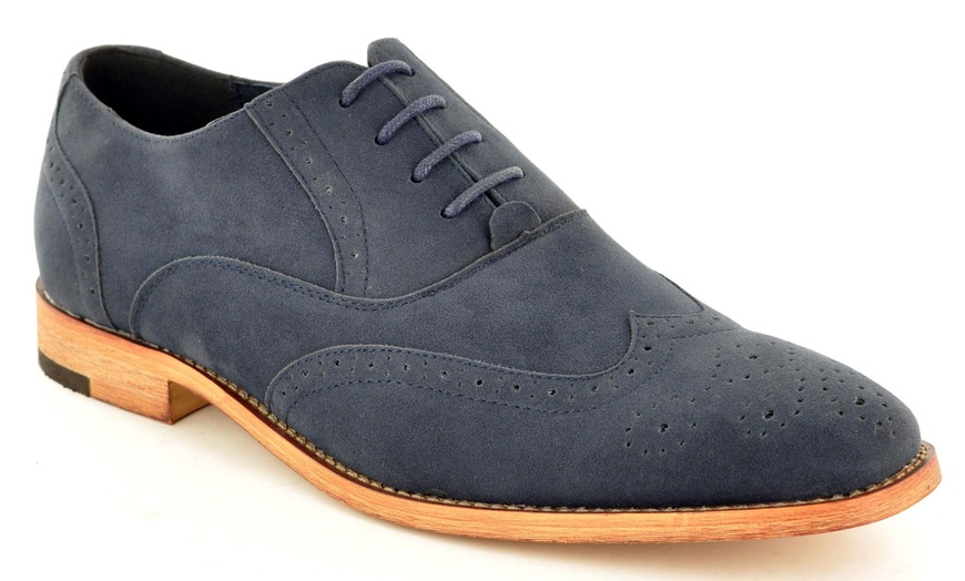 Image 15: Men's Faux Suede Brogue Shoes