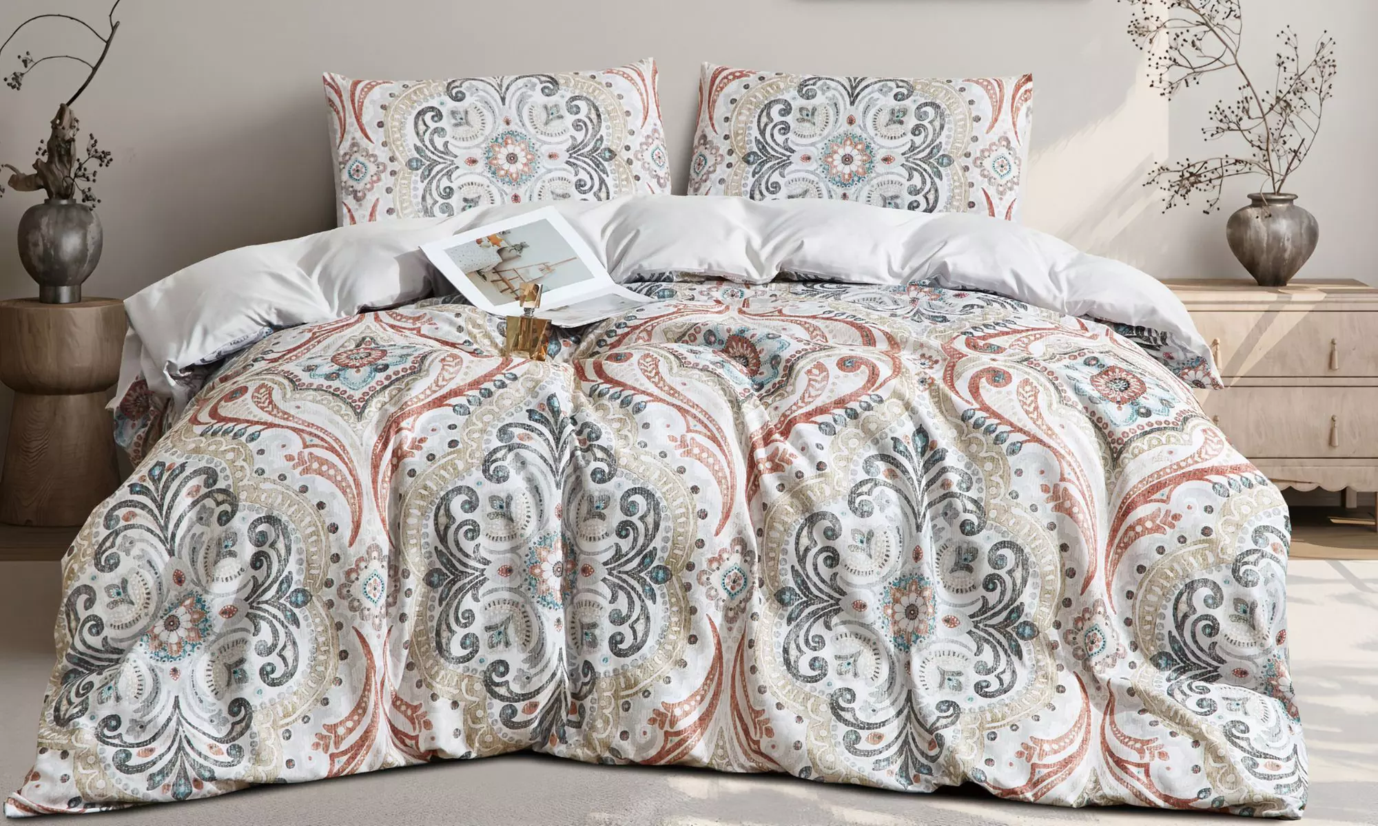 Reversible Easy Care Printed Duvet Set in Various Styles