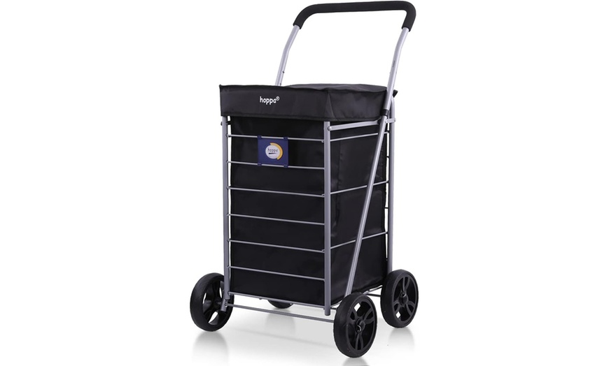 Image 3: Hoppa Lightweight Four or Six Wheel Folding Shopping Trolley
