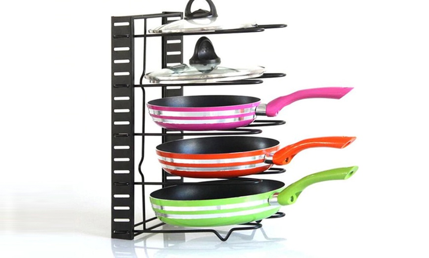 Image 2: Five-Tier Pan Storage Rack