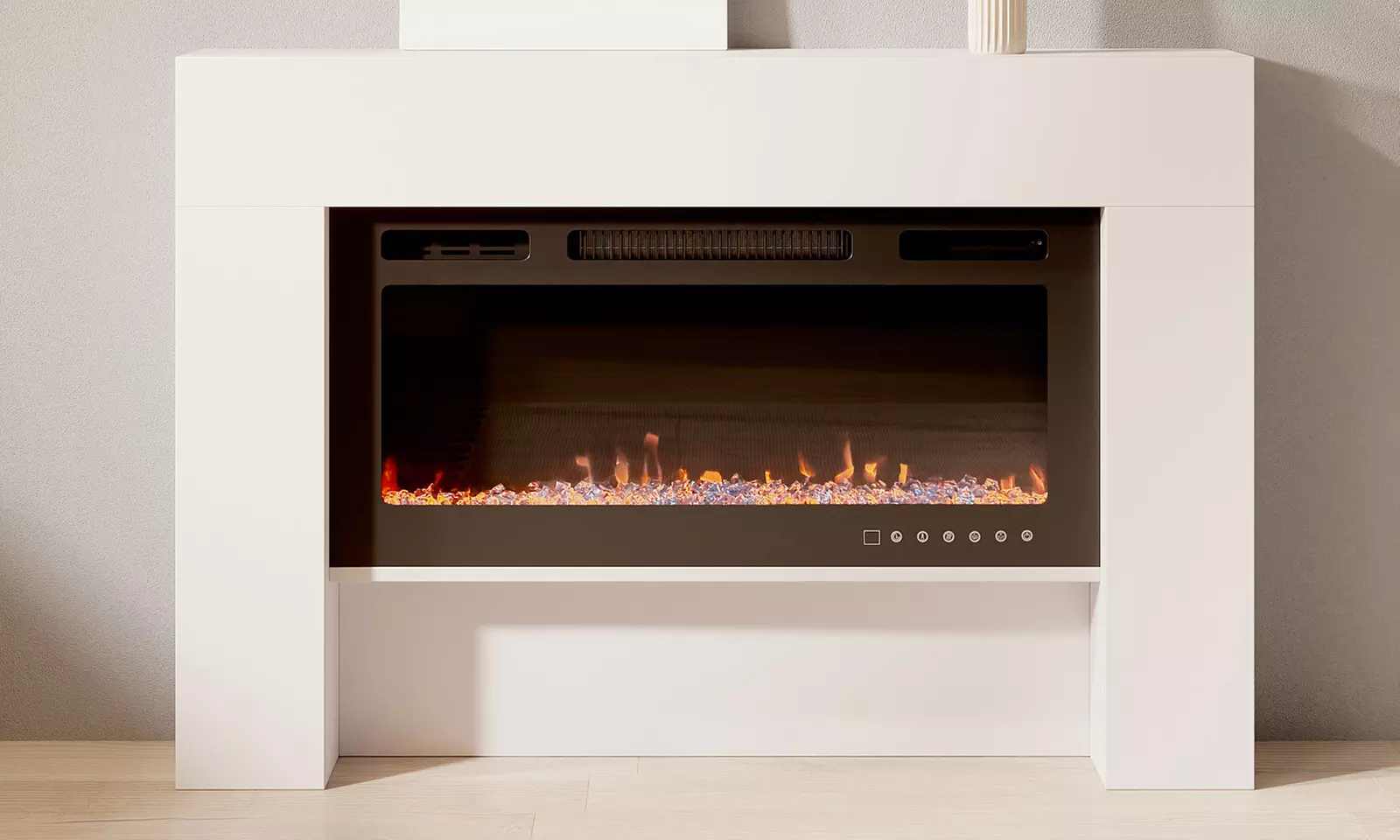 Elektrischer Wandkamin Candela in Weiß - Primary Image