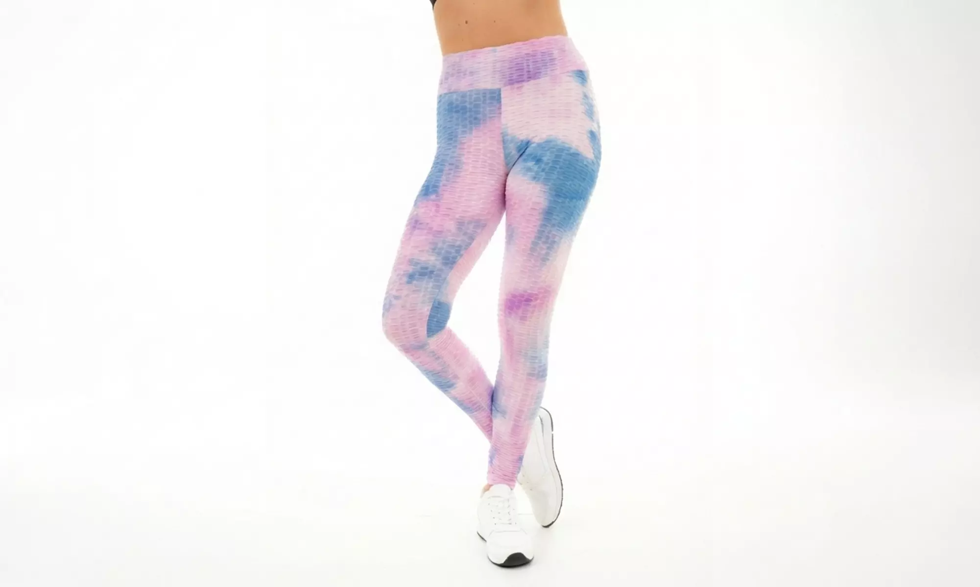 Women’s Tie-Dye Honeycomb Leggings with Scrunch High Waist