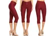 Women's Knit Denim Capri Pants Stretch Pull-On  Jegging Also In Plus Size - Second Medium