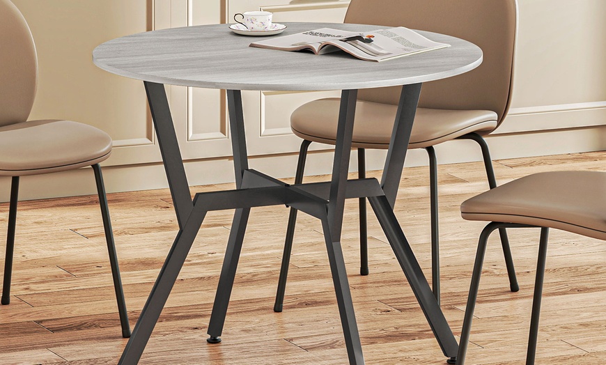 Image 18: Small Kitchen Table with Black Steel Legs, Dining Table