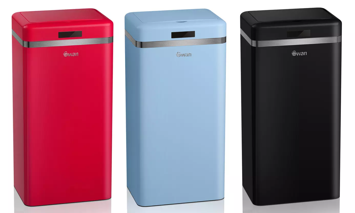 Swan automatische retro 45-liter prullenbak in kleur naar keuze voor € 59,99 (68% korting) - Primary Image