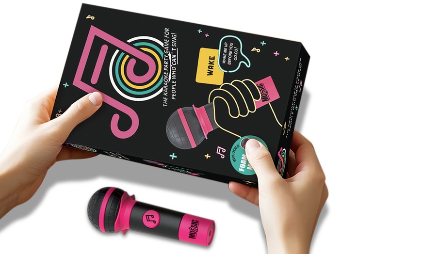 Image 6: Microphone Karaoke Party Board Game Card Set