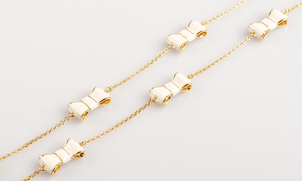 Option 6 - Kate Spade Take a Bow Necklace in Cream