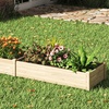 Image 1: Varnish-Coated Solid Wood Raised Garden Bed with Two Compartments