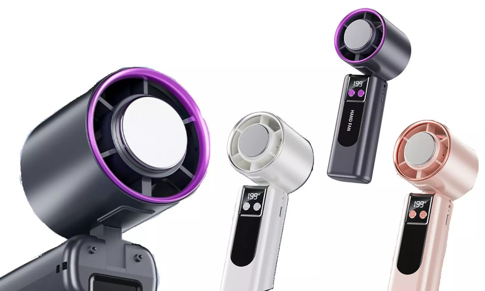 Ventilateur portable pliable avec affichage numérique